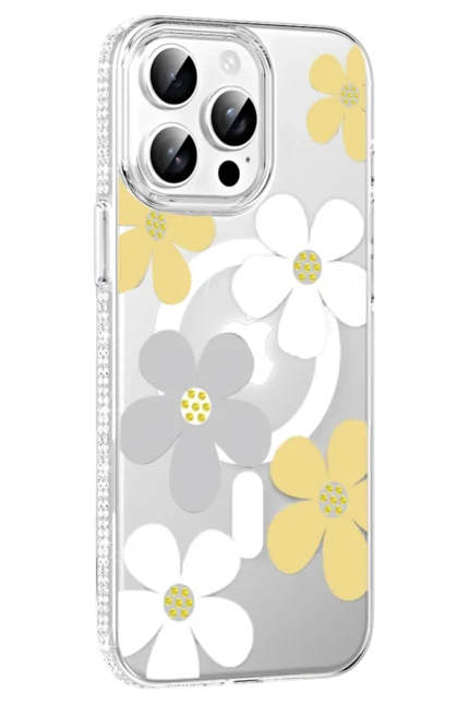 Joko Apple iPhone 15 Pro Max Floral Magsafe Kapak - Sarı