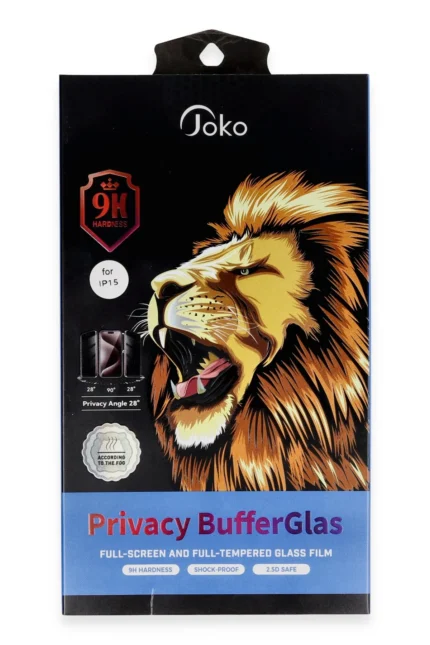 Joko Apple iPhone 15 Pro Max Buffer Hayalet Cam Ekran Koruyucu - Siyah