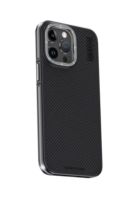 Joko Apple iPhone 15 Pro Max Kılıf Aramid 600D Kevlar Karbon Fiber Magsafe Kapak - Gri