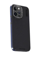 Joko Apple iPhone 15 Pro Max Kılıf Aramid 600D Kevlar Karbon Fiber Magsafe Kapak - Lacivert