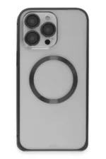 Joko Apple iPhone 15 Pro Max Kılıf Metal Bumper Magneticsafe Kapak - Siyah - Görsel 2