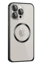 Joko Apple iPhone 15 Pro Max Kılıf Metal Bumper Magneticsafe Kapak - Siyah