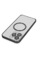 Joko Apple iPhone 15 Pro Max Kılıf Metal Bumper Magneticsafe Kapak - Siyah - Görsel 4
