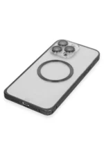 Joko Apple iPhone 15 Pro Max Kılıf Metal Bumper Magneticsafe Kapak - Siyah - Görsel 5