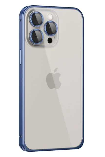 Joko Apple iPhone 15 Pro Metal Bumper Mat Kapak - Lacivert