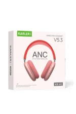 Karler Bass KRH2 Aktif Gürültü Engelleyici Özellikli BT 5.3 Kafaüstü Kablosuz Kulaklık - Pembe - Görsel 3