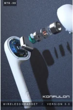 Konfulon BTS09 Kablosuz Airpods Kulaklık - Siyah - Görsel 4