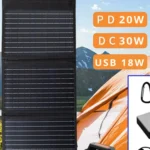 Konfulon SH-03 30W Hızlı Şarj Taşınabilir Güneş Enerji Paneli Şarj İstasyonu - Siyah