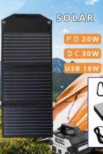 Konfulon SH-03 30W Hızlı Şarj Taşınabilir Güneş Enerji Paneli Şarj İstasyonu - Siyah