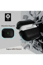 Movenchy Apple Airpods Pro 2 (2.nesil) MO-A8 Armor Kılıf - Kırmızı - Görsel 6