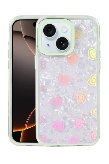 Uray store Apple iPhone 14 Lumi Desenli Kapak - Yeşil