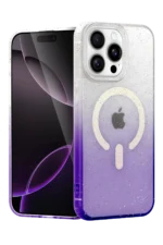 Uray store Apple iPhone 14 Pro Max Pummel Shiny Magsafe Kapak - Mor