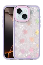 Uray store Apple iPhone 15 Lumi Desenli Kapak - Mor