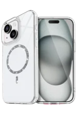 Uray store Apple iPhone 15 Plus Live Diamond Magsafe Kapak - Şeffaf