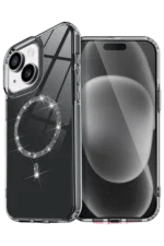 Uray store Apple iPhone 15 Plus Live Diamond Magsafe Kapak - Siyah