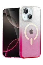 Uray store Apple iPhone 15 Plus Pummel Shiny Magsafe Kapak - Pembe