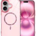 Uray store Apple iPhone 16 Live Diamond Magsafe Kapak - Pembe