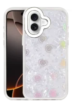 Uray store Apple iPhone 16 Lumi Desenli Kapak - Beyaz