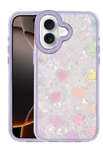 Uray store Apple iPhone 16 Lumi Desenli Kapak - Mor
