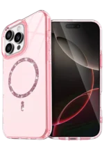 Uray store Apple iPhone 16 Pro Live Diamond Magsafe Kapak - Pembe