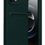 Uray store Apple iPhone 16E Kelvin Kartvizitli Silikon - Koyu Yeşil