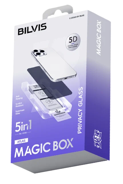 Uray store Apple iPhone 17 Air Bilvis 5in1 5D Magic Hayalet Cam Ekran Koruyucu - Siyah