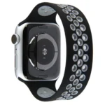 Uray store Apple Watch 38mm Ayarlı Delikli Silikon Kordon - Siyah-Gri