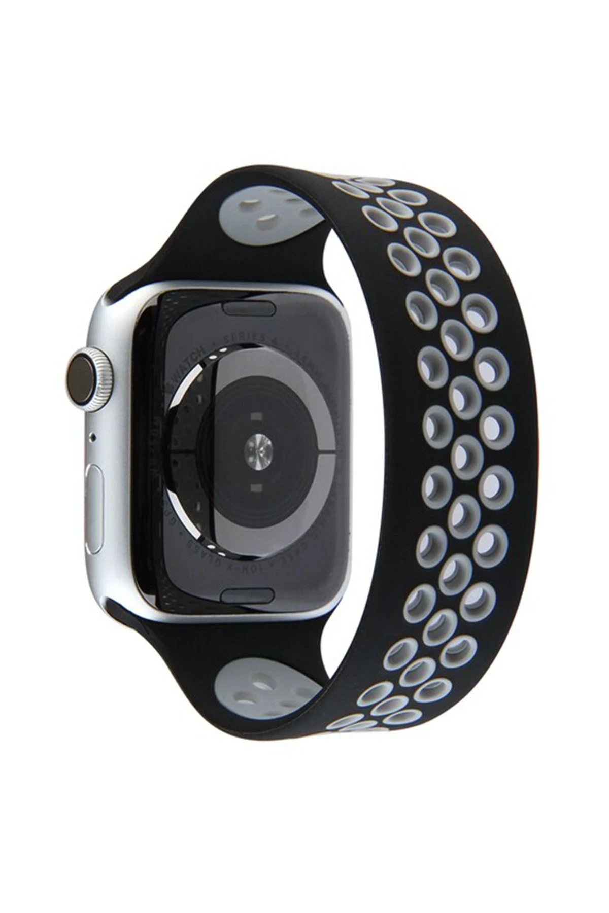 newface-apple-watch-38mm-ayarli-delikli-silikon-kordon-siyah-gri-default Uray store Apple Watch 38mm Ayarlı Delikli Silikon Kordon - Siyah-Gri - Görsel 1