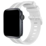 Uray store Apple Watch 38mm KR408 Çizgili Silikon Kordon - Beyaz
