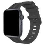 Uray store Apple Watch 38mm KR408 Çizgili Silikon Kordon - Koyu Gri