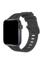 Uray store Apple Watch 38mm KR408 Çizgili Silikon Kordon - Koyu Gri