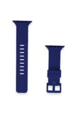 Uray store Apple Watch 38mm KR408 Çizgili Silikon Kordon - Lacivert - Görsel 2