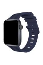Uray store Apple Watch 38mm KR408 Çizgili Silikon Kordon - Lacivert