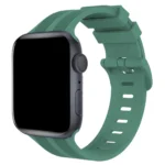 Uray store Apple Watch 38mm KR408 Çizgili Silikon Kordon - Yeşil