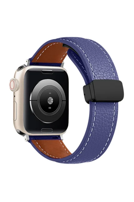 Uray store Apple Watch 38mm KR414 Daks Deri Kordon - Lacivert
