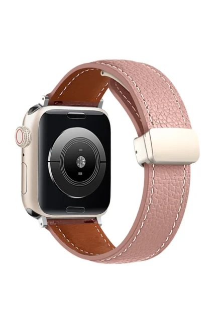 Uray store Apple Watch 38mm KR414 Daks Deri Kordon - Pembe