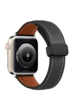 Uray store Apple Watch 38mm KR414 Daks Deri Kordon - Siyah