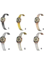 Uray store Apple Watch 38mm Made Metal Kordon - Gümüş-Gold - Görsel 2
