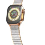 Uray store Apple Watch 38mm Made Metal Kordon - Gümüş-Rose Gold