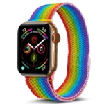Uray store Apple Watch 38mm Metal Mıknatıslı Kordon - Gökkuşağı
