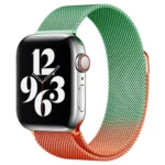 Uray store Apple Watch 38mm Metal Mıknatıslı Kordon - Turuncu-Yeşil