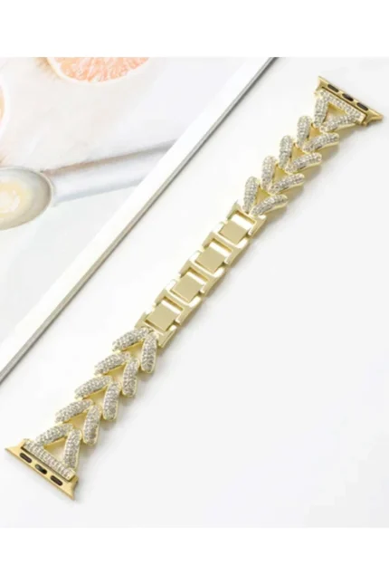 Uray store Apple Watch 38mm Node Taşlı Kordon - Gold
