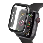 Uray store Apple Watch 40mm Camlı Kasa Ekran Koruyucu - Siyah