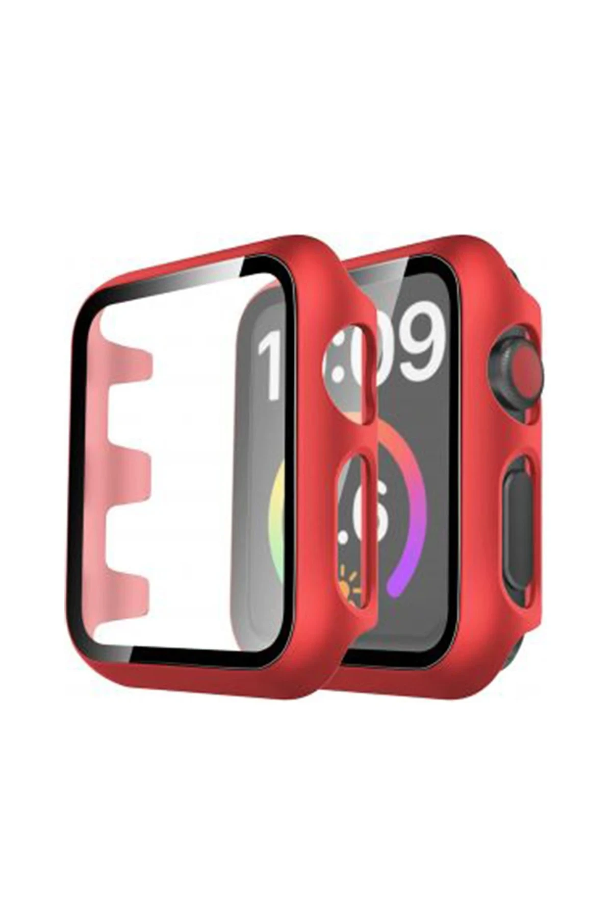 newface-apple-watch-41mm-camli-kasa-ekran-koruyucu-kirmizi-default Uray store Apple Watch 41mm Camlı Kasa Ekran Koruyucu - Kırmızı - Görsel 1