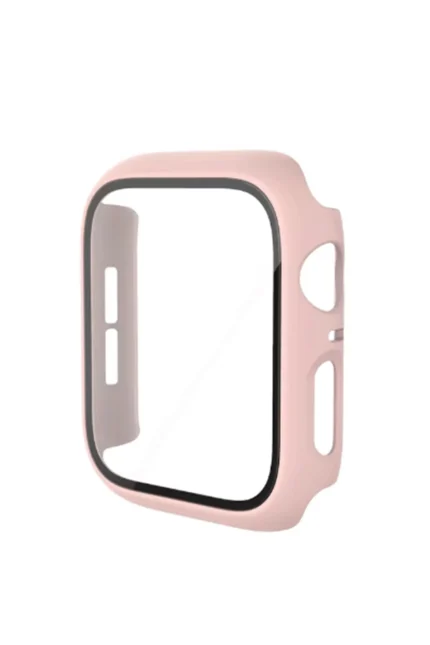 Uray store Apple Watch 41mm Camlı Kasa Ekran Koruyucu - Pembe