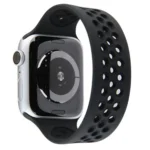 Uray store Apple Watch 42mm Ayarlı Delikli Silikon Kordon - Siyah-Siyah