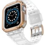 Uray store Apple Watch 42mm KR401 Silikon Kordon - Beyaz-Rose