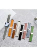 Uray store Apple Watch 42mm KR414 Daks Deri Kordon - Pembe - Görsel 3