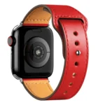Uray store Apple Watch 42mm KR415 Luaz Deri Kordon - Kırmızı