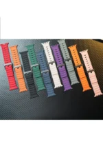 Uray store Apple Watch 42mm Magnus Mıknatıslı Silikon Kordon - Mavi - Görsel 2